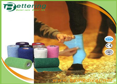 Coloured Non Woven Elastic Cohesive Bandages For Horses Breathable Latex Free