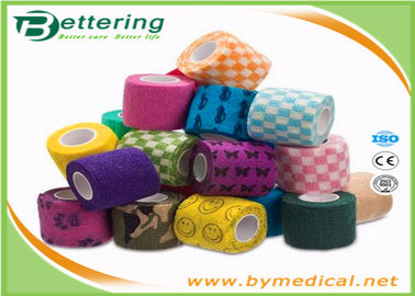 First Aid Care Cohesive Bandage Wrap , Colored Self Adhering Gauze Bandage