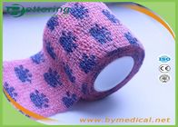 Non Woven Self Adhesive Bandage Roll , Coflex Pink Cohesive Tape For Dog / Cat / Horse