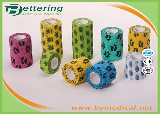 Veterinary Comfortable Cartoon Printing Elastic Self Adhesive Bandages For Animals