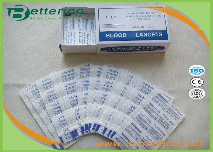 Disposable Sterile Stainless Steel Lancets For Blood Sample Collection