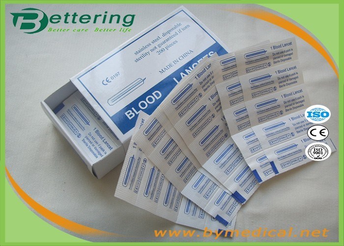 Disposable Sterile Stainless Steel Lancets For Blood Sample Collection