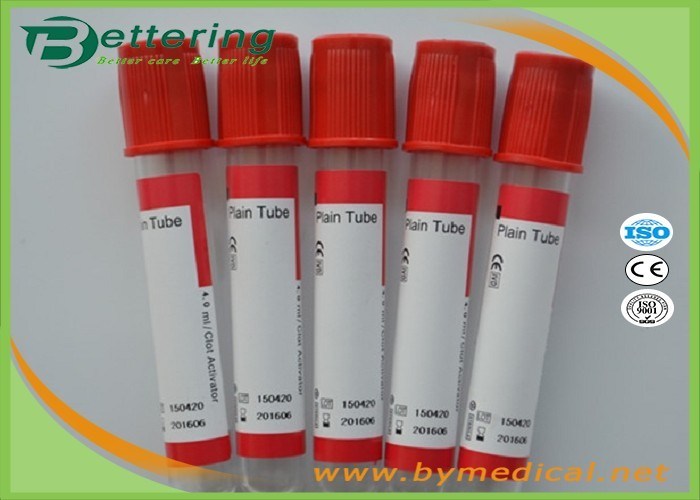 Vacuum Blood Sample Collection Tubes , Red Top Blood Tube For Clinical
